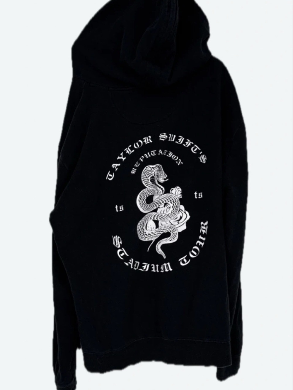 Taylor Swift Reputation Stadium 2018 Tour Black Hoodie Medium M Zip Sweater Rare